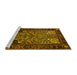 Sideview of Machine Washable Persian Yellow Traditional Rug, wshtr1679yw