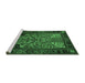 Sideview of Machine Washable Persian Emerald Green Traditional Area Rugs, wshtr1679emgrn