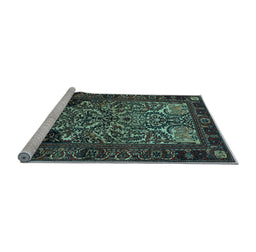 Sideview of Machine Washable Persian Light Blue Traditional Rug, wshtr1679lblu