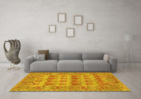 Machine Washable Persian Yellow Traditional Rug, wshtr167yw