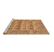 Sideview of Machine Washable Persian Brown Traditional Rug, wshtr167brn