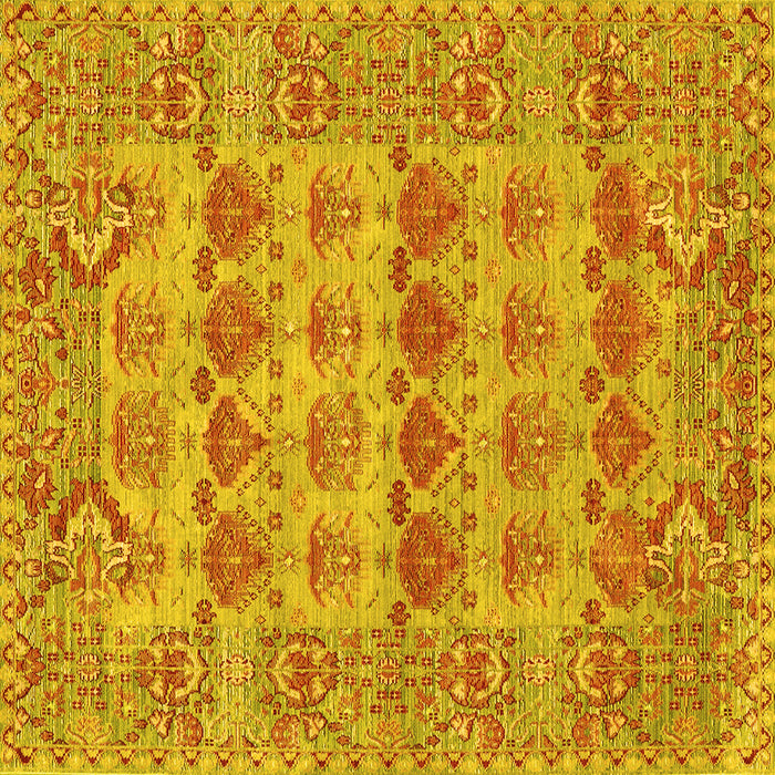 Square Persian Yellow Traditional Rug, tr167yw