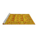 Sideview of Machine Washable Persian Yellow Traditional Rug, wshtr167yw