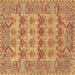 Square Machine Washable Persian Brown Traditional Rug, wshtr167brn