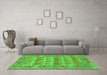 Machine Washable Persian Green Traditional Area Rugs in a Living Room,, wshtr167grn