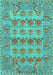 Machine Washable Persian Turquoise Traditional Area Rugs, wshtr167turq