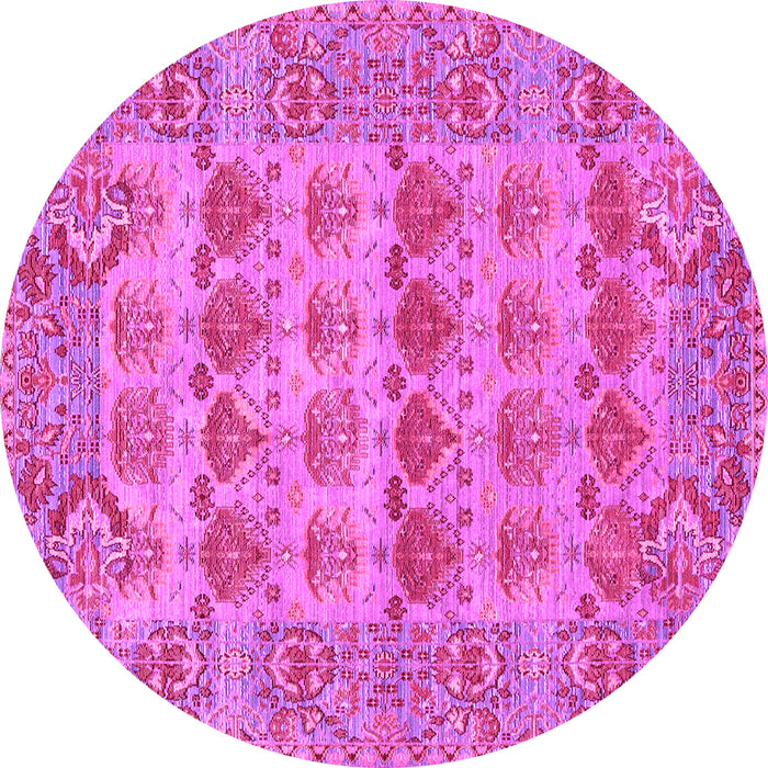 Round Persian Pink Traditional Rug, tr167pnk
