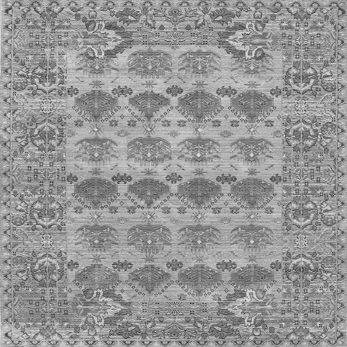 Round Machine Washable Persian Gray Traditional Rug, wshtr167gry
