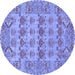 Round Persian Blue Traditional Rug, tr167blu