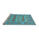 Sideview of Machine Washable Persian Light Blue Traditional Rug, wshtr167lblu