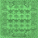 Square Persian Emerald Green Traditional Rug, tr167emgrn