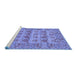 Sideview of Machine Washable Persian Blue Traditional Rug, wshtr167blu