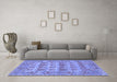 Machine Washable Persian Blue Traditional Rug in a Living Room, wshtr167blu