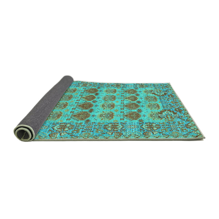 Sideview of Persian Turquoise Traditional Rug, tr167turq