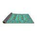 Sideview of Persian Turquoise Traditional Rug, tr167turq
