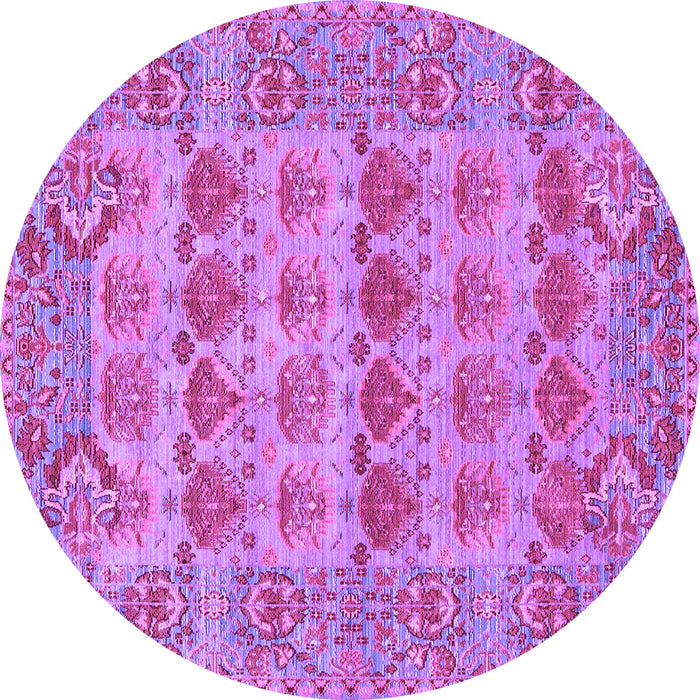 Round Persian Purple Traditional Rug, tr167pur