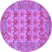 Round Persian Purple Traditional Rug, tr167pur