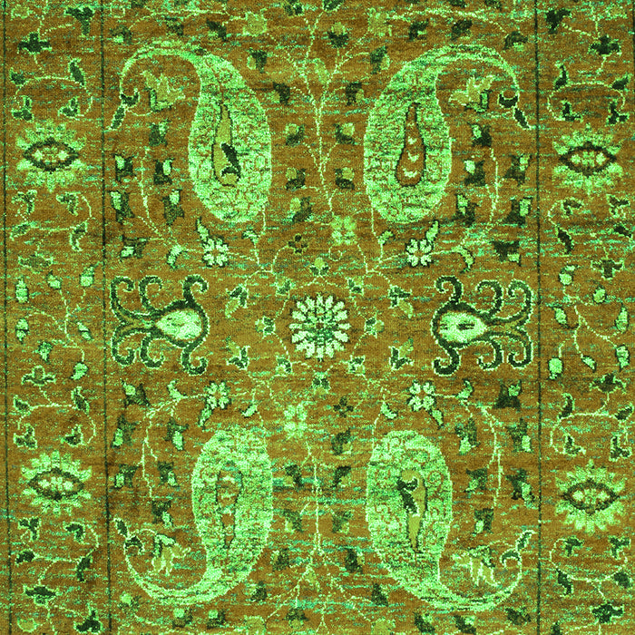 Serging Thickness of Machine Washable Persian Green Traditional Area Rugs, wshtr1680grn