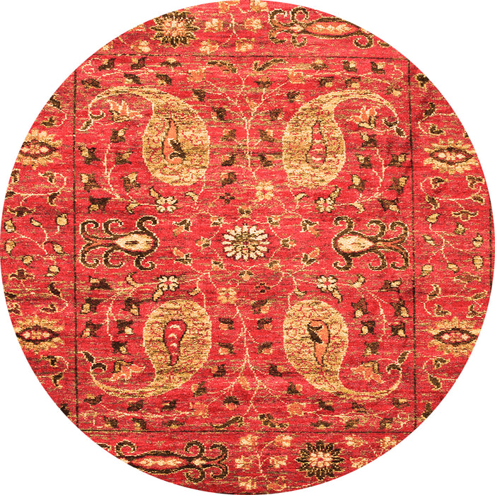 Machine Washable Persian Orange Traditional Area Rugs, wshtr1680org
