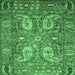 Square Persian Emerald Green Traditional Rug, tr1680emgrn