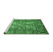 Sideview of Machine Washable Persian Emerald Green Traditional Area Rugs, wshtr1680emgrn