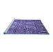 Sideview of Machine Washable Persian Blue Traditional Rug, wshtr1680blu