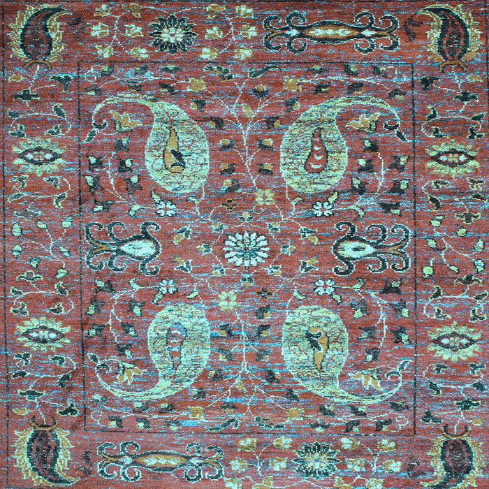 Square Persian Light Blue Traditional Rug, tr1680lblu
