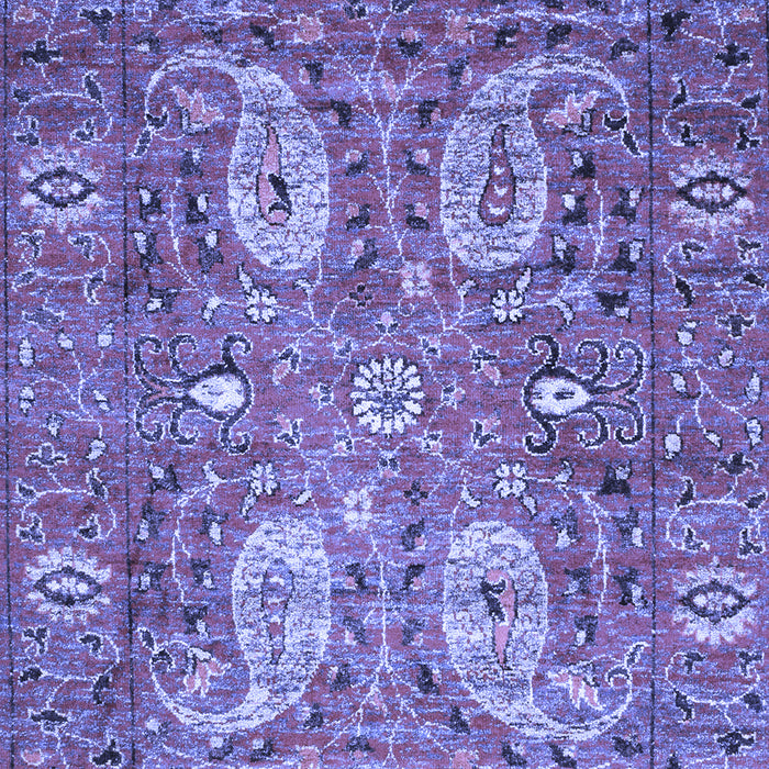 Machine Washable Persian Blue Traditional Rug, wshtr1680blu