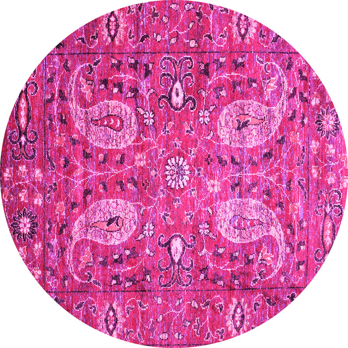 Round Persian Pink Traditional Rug, tr1680pnk