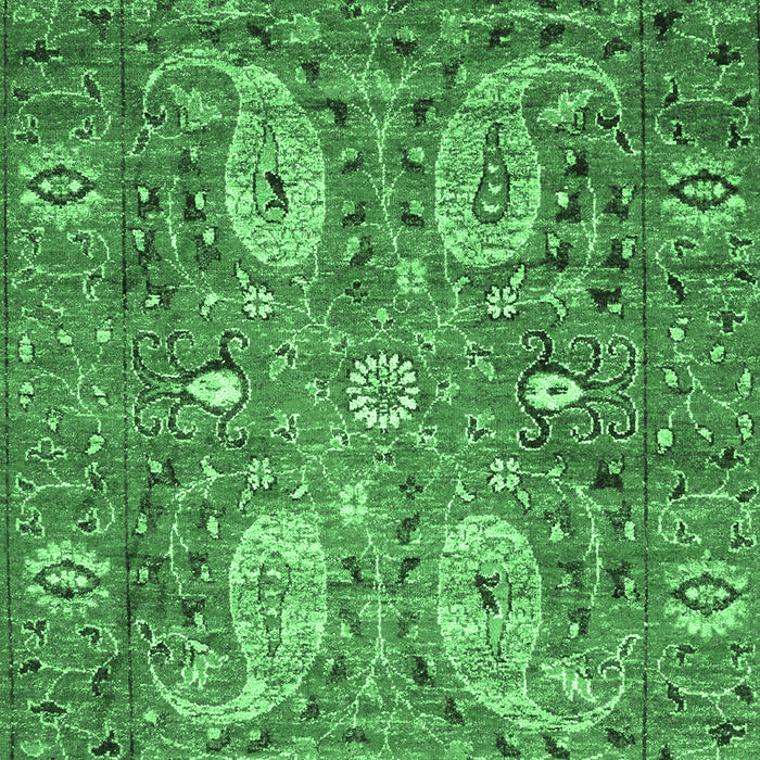 Machine Washable Persian Emerald Green Traditional Area Rugs, wshtr1680emgrn