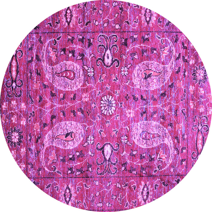 Round Persian Purple Traditional Rug, tr1680pur