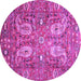Round Persian Purple Traditional Rug, tr1680pur