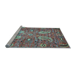 Sideview of Machine Washable Persian Light Blue Traditional Rug, wshtr1680lblu