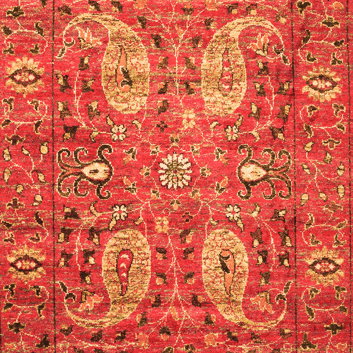 Serging Thickness of Machine Washable Persian Orange Traditional Area Rugs, wshtr1680org