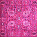 Square Machine Washable Persian Pink Traditional Rug, wshtr1680pnk