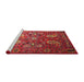 Sideview of Machine Washable Traditional Rust Pink Rug, wshtr1681