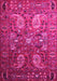 Machine Washable Persian Pink Traditional Rug, wshtr1681pnk