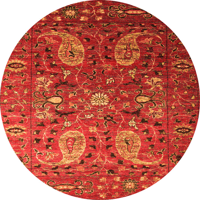 Machine Washable Persian Orange Traditional Area Rugs, wshtr1681org