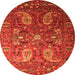 Machine Washable Persian Orange Traditional Area Rugs, wshtr1681org