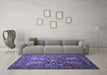 Machine Washable Persian Blue Traditional Rug in a Living Room, wshtr1681blu