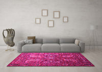 Machine Washable Persian Pink Traditional Rug, wshtr1681pnk