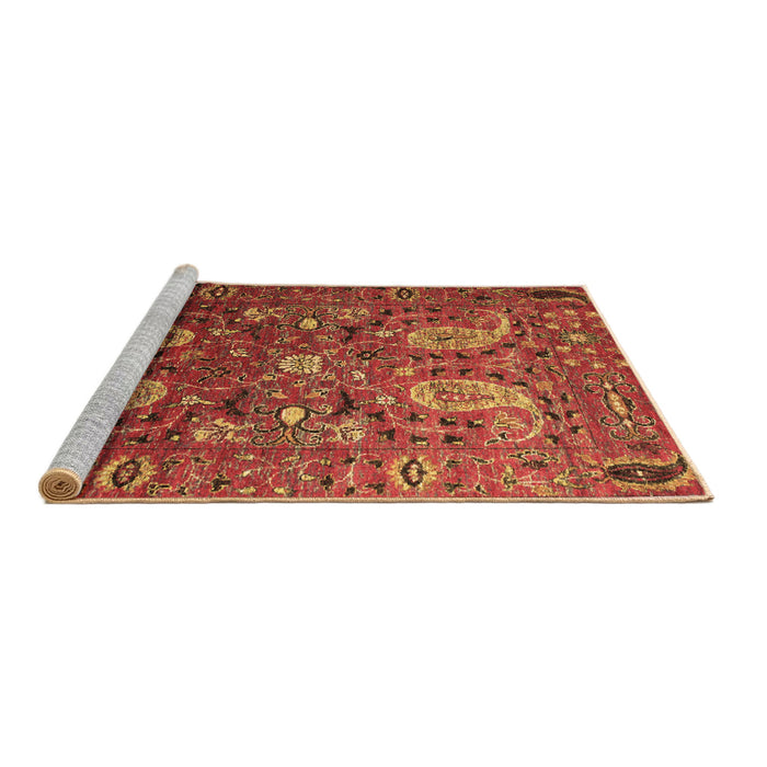 Sideview of Machine Washable Persian Brown Traditional Rug, wshtr1681brn