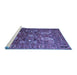 Sideview of Machine Washable Persian Blue Traditional Rug, wshtr1681blu