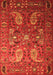 Serging Thickness of Machine Washable Persian Orange Traditional Area Rugs, wshtr1681org