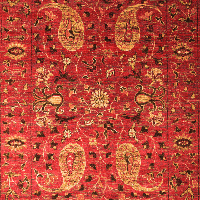 Serging Thickness of Machine Washable Persian Orange Traditional Area Rugs, wshtr1681org