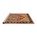 Sideview of Machine Washable Traditional Sand Brown Rug, wshtr1682