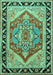 Machine Washable Persian Turquoise Traditional Area Rugs, wshtr1682turq