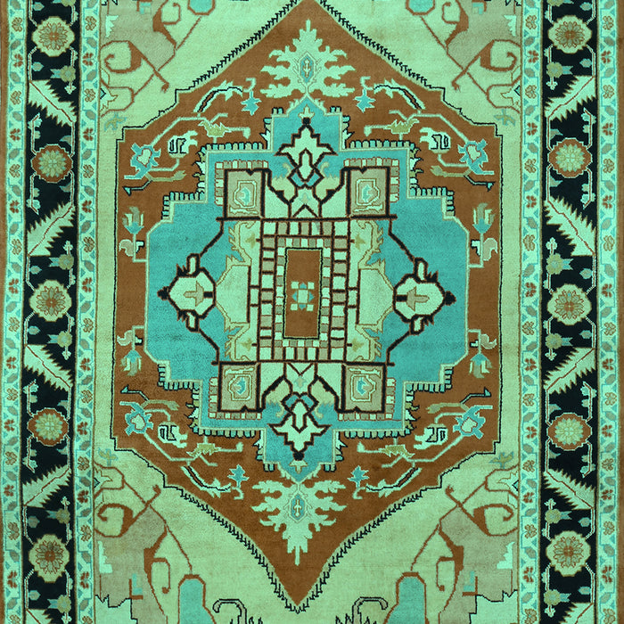 Machine Washable Persian Turquoise Traditional Area Rugs, wshtr1682turq