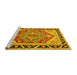 Sideview of Machine Washable Persian Yellow Traditional Rug, wshtr1682yw