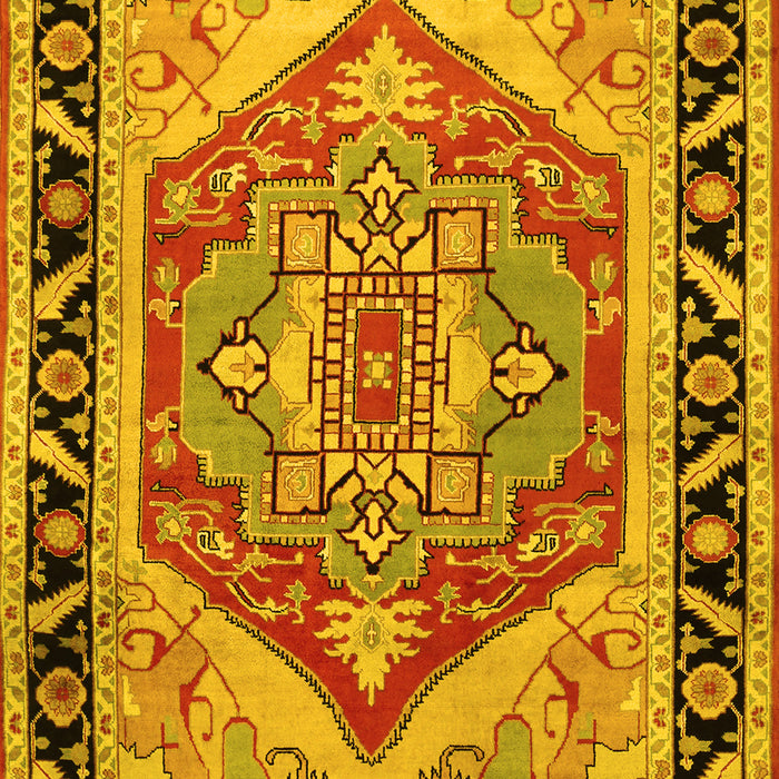 Machine Washable Persian Yellow Traditional Rug, wshtr1682yw